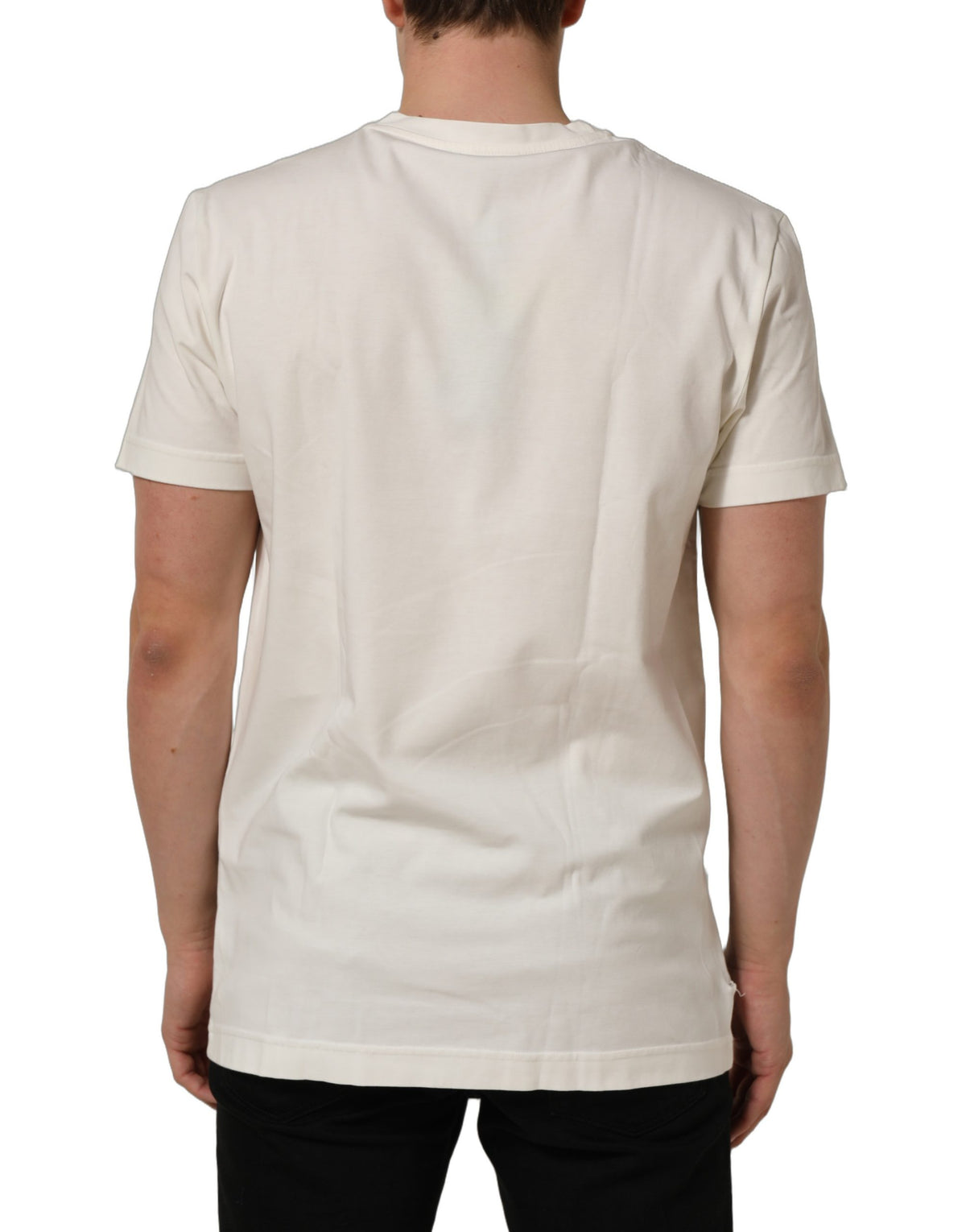 Dolce & Gabbana White Bandana Print Cotton Crew Neck T-shirt