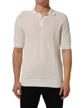 Dolce & Gabbana Off White Cotton Collared Men Polo T-shirt