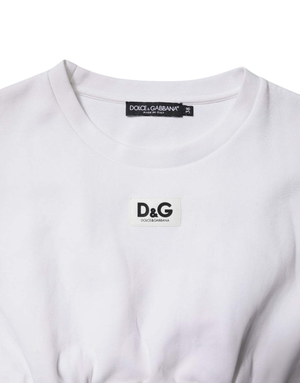 Dolce & Gabbana White Cotton Blend Corset Style Blouse Top