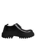 Dolce & Gabbana Black Leather Hi-Trekking Derby Shoes