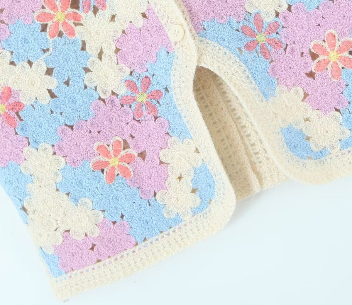 Women Retro Thailand Holiday Floral Vest Cardigan Top Casual All Matching Graceful