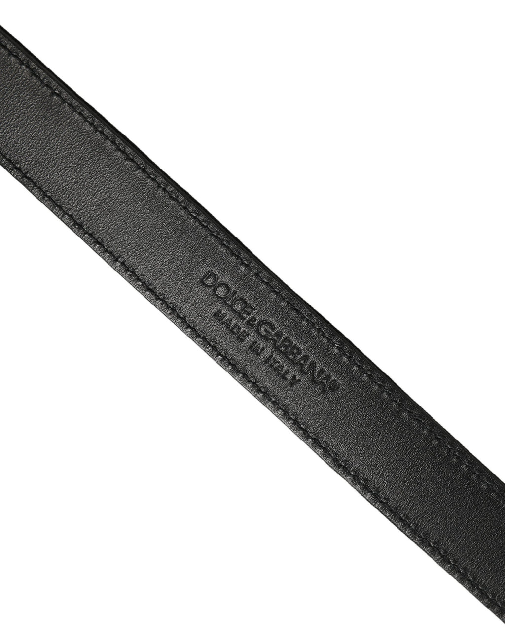 Dolce & Gabbana Black Classic Leather Silver Tone Buckle Belt