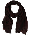 Dolce & Gabbana Dark Red Modal Frayed Edge Lace Stole Scarf