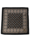 Dolce & Gabbana Black Cactus Silk Pocket Square Foulard Scarf