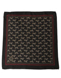 Dolce & Gabbana Black Horse Silk Pocket Square Foulard Scarf