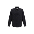 Versace Black Wool Oves Aries Pattern Shirt