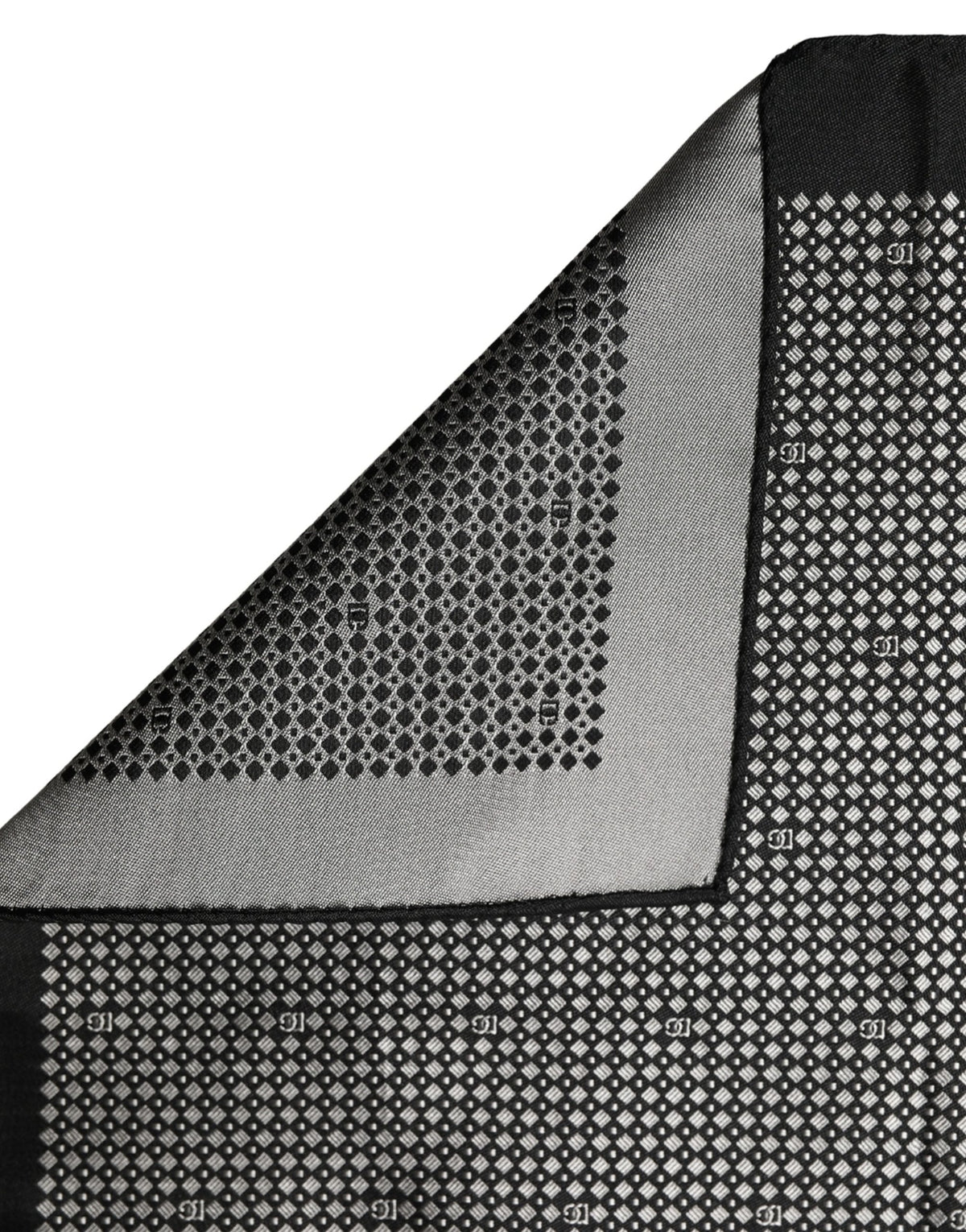 Dolce & Gabbana Black White Patterned Pocket Square Scarf