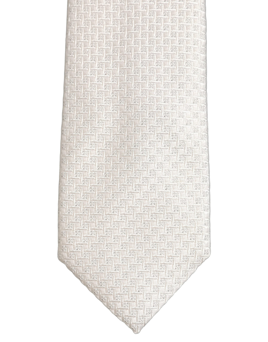 Dolce & Gabbana Men Off White Silk Woven Adjustable Tied Necktie Tie