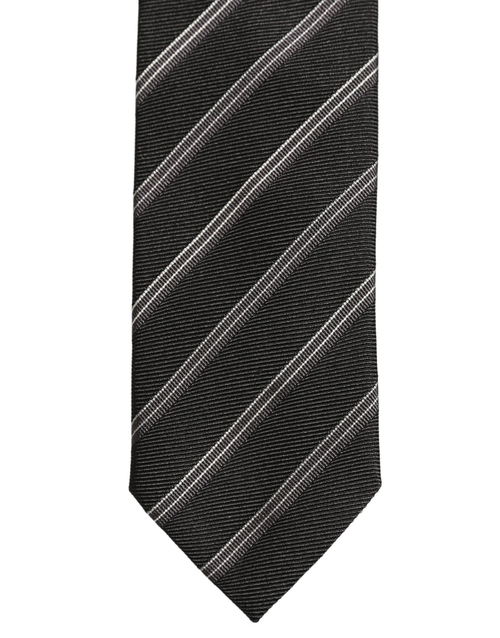 Dolce & Gabbana Men Black Silk Stripes Adjustable Tied Necktie Tie