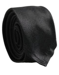 Dolce & Gabbana Men Black Satin Silk Classic Adjustable Tied Necktie Tie