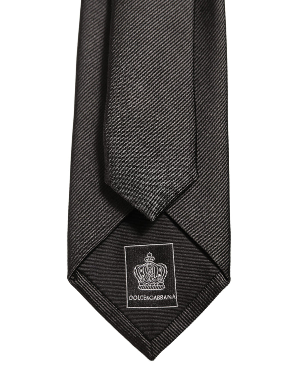 Dolce & Gabbana Men Dark Gray Silk Classic Adjustable Tied Necktie Tie