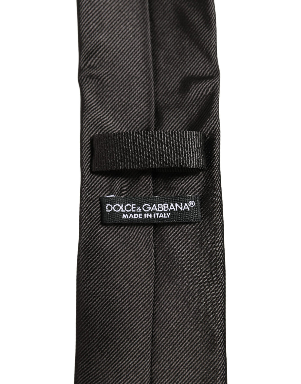 Dolce & Gabbana Men Dark Gray Silk Classic Adjustable Tied Necktie Tie
