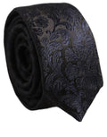 Dolce & Gabbana Men Dark Blue Floral Jacquard Adjustable Tied Necktie Tie