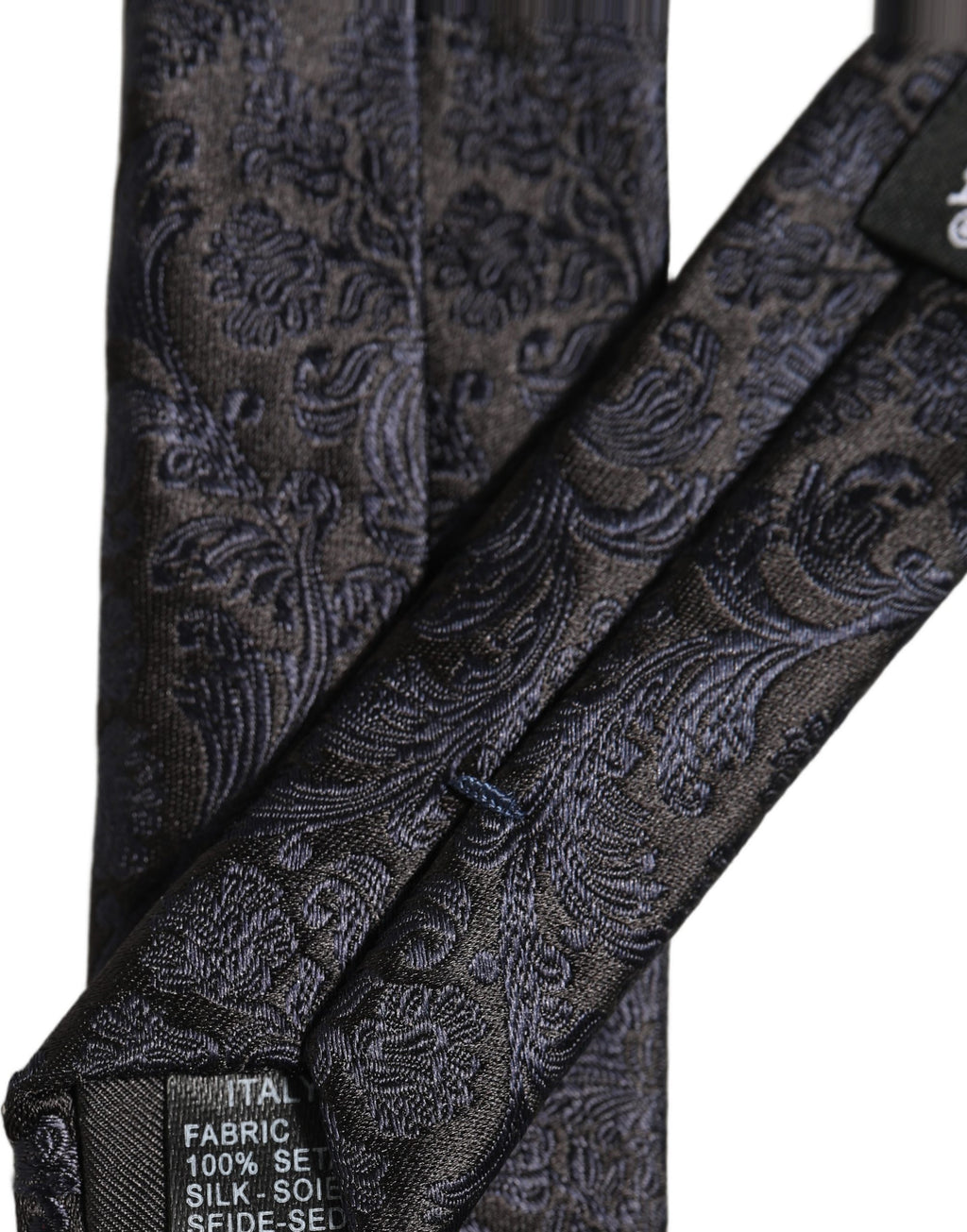 Dolce & Gabbana Men Dark Blue Floral Jacquard Adjustable Tied Necktie Tie