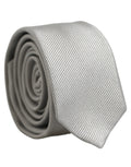 Dolce & Gabbana Men Light Gray Textured Silk Adjustable Tied Necktie Tie