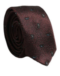 Dolce & Gabbana Men Burgundy Silk Paisley Adjustable Tied Necktie Tie