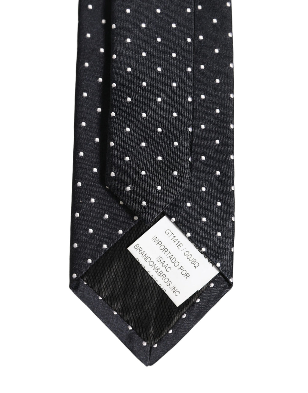 Dolce & Gabbana Dark Blue Silk Polka Dot Adjustable Tied Men Necktie Tie