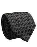Dolce & Gabbana Dark Gray Silk DG Monogram Adjustable Tied Necktie Tie