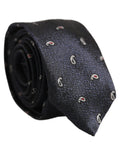 Dolce & Gabbana Dark Blue Silk Paisley Adjustable Tied Men Necktie Tie
