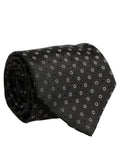 Dolce & Gabbana Black Geometric Circle Adjustable Necktie Accessory Tie