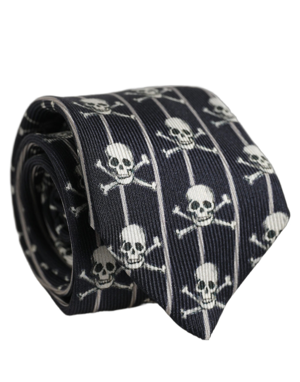 Dolce & Gabbana Men Black Silk Skull Fantasy Adjustable Tied Necktie Tie