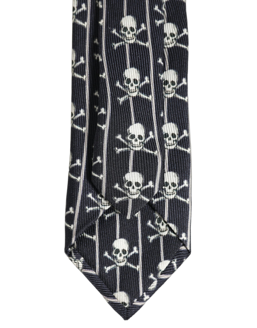 Dolce & Gabbana Men Black Silk Skull Fantasy Adjustable Tied Necktie Tie