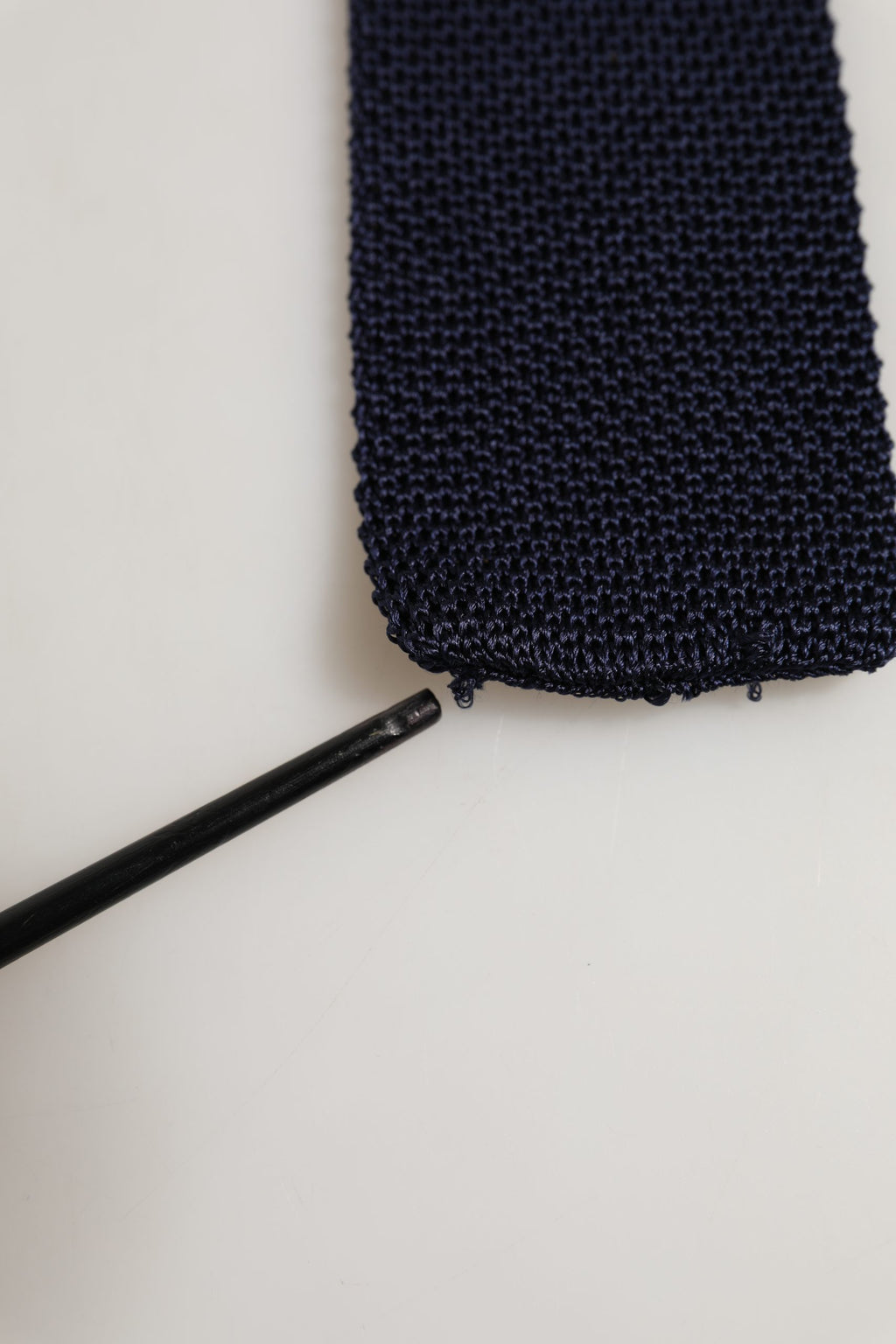 Dolce & Gabbana Dark Blue Textured Knitted Adjustable Necktie Accessory Tie
