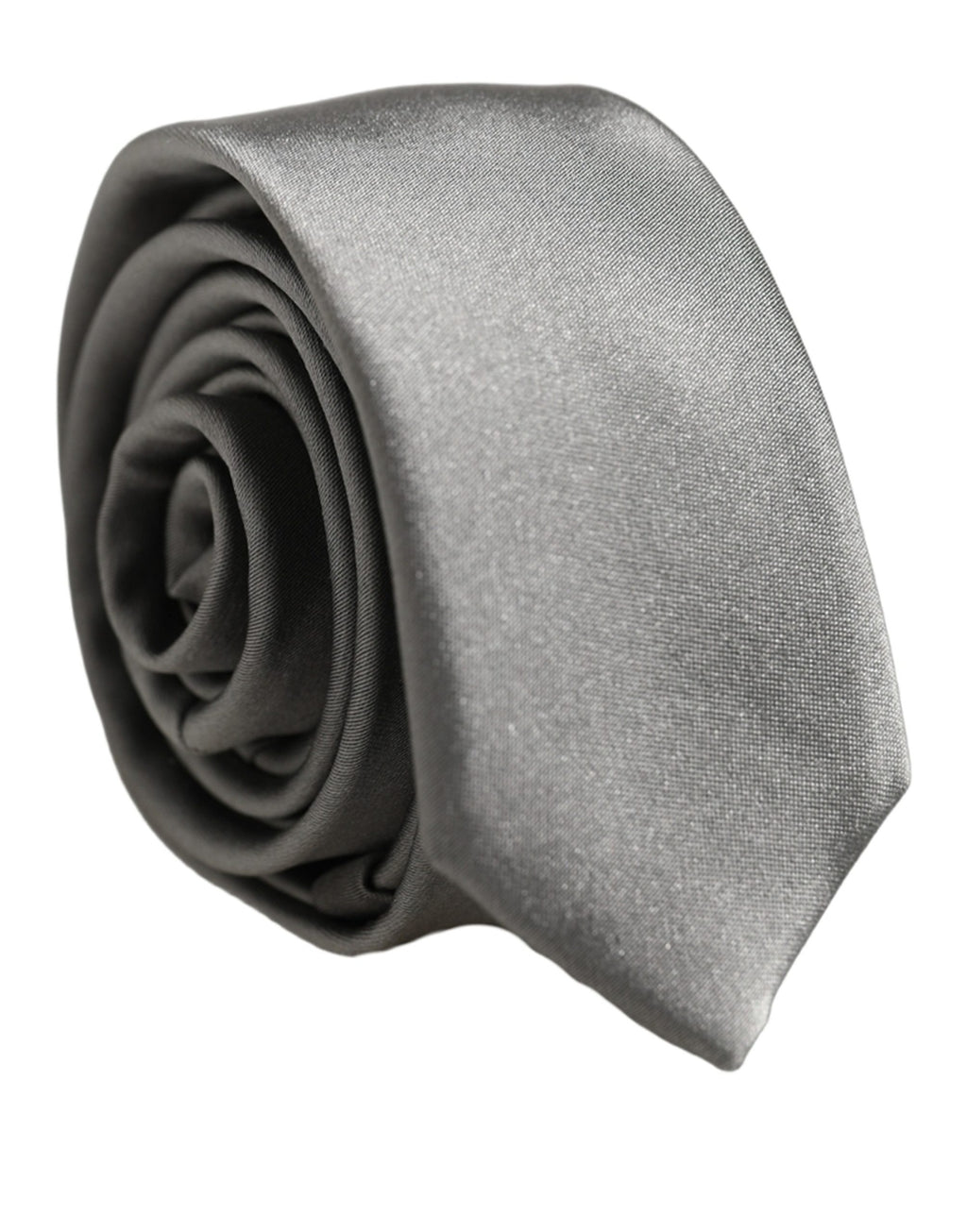 Dolce & Gabbana Gray Satin 100% Silk Adjustable Tied Men Necktie Tie