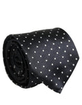 Dolce & Gabbana Dark Blue Polka Dot Silk Adjustable Necktie Accessory Tie