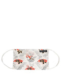 Dolce & Gabbana White Floral Cotton Pleated Elastic Ear Strap Face Mask