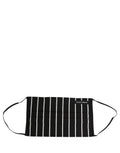 Dolce & Gabbana Black White Pinstripe Pleated Elastic Ear Strap Face Mask