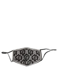 Dolce & Gabbana Black White Logo Baroque Elastic Ear Strap Face Mask