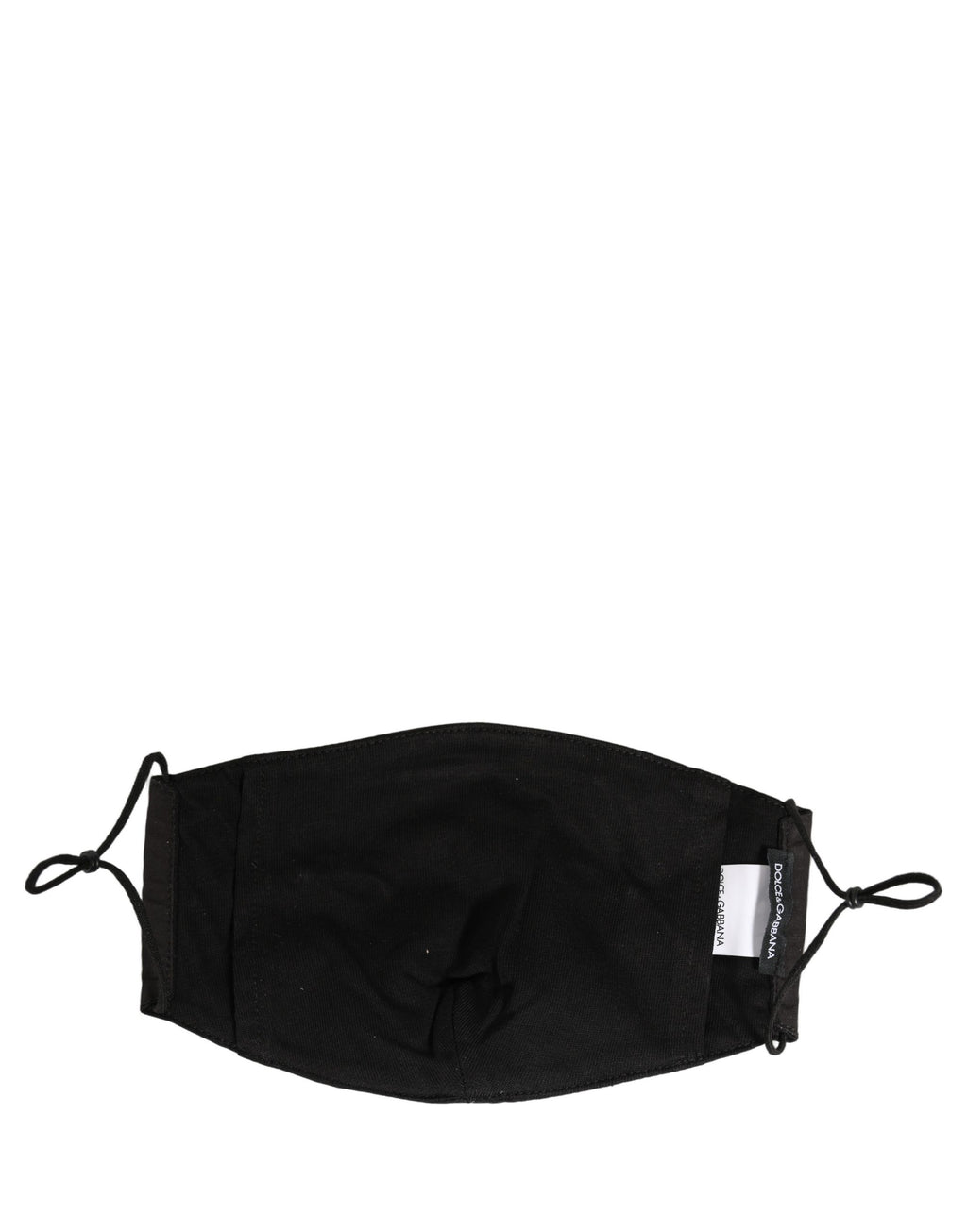 Dolce & Gabbana Black White Logo Baroque Elastic Ear Strap Face Mask