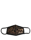 Dolce & Gabbana Brown Black Leopard Print Elastic Ear Strap Face Mask