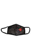 Dolce & Gabbana Black Heart DG Logo Monogram Elastic Ear Strap Face Mask