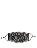 Dolce & Gabbana Black White Logo Baroque Elastic Ear Strap Face Mask