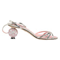 Dolce & Gabbana Pink Embellished Leather Ball-Heel Sandals Shoes