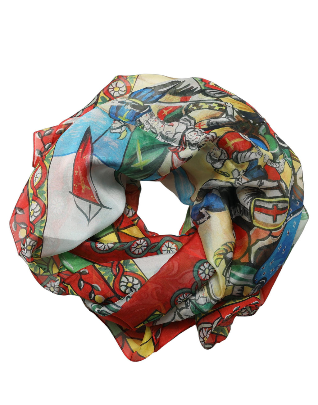 Dolce & Gabbana Multicolor Silk Printed Foulard Scarf