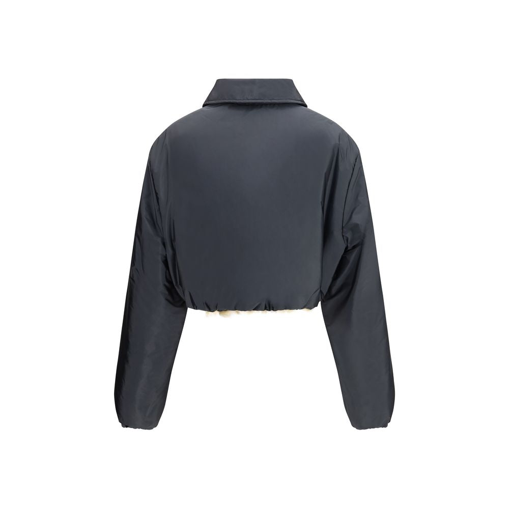 Miu Miu Gray Recycled Polyamide Full-Length Jacket