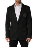 Dolce & Gabbana Black Embroidered Single Breasted Jacket