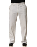Dolce & Gabbana White Cotton StraightLeg Casual Trouser Pants
