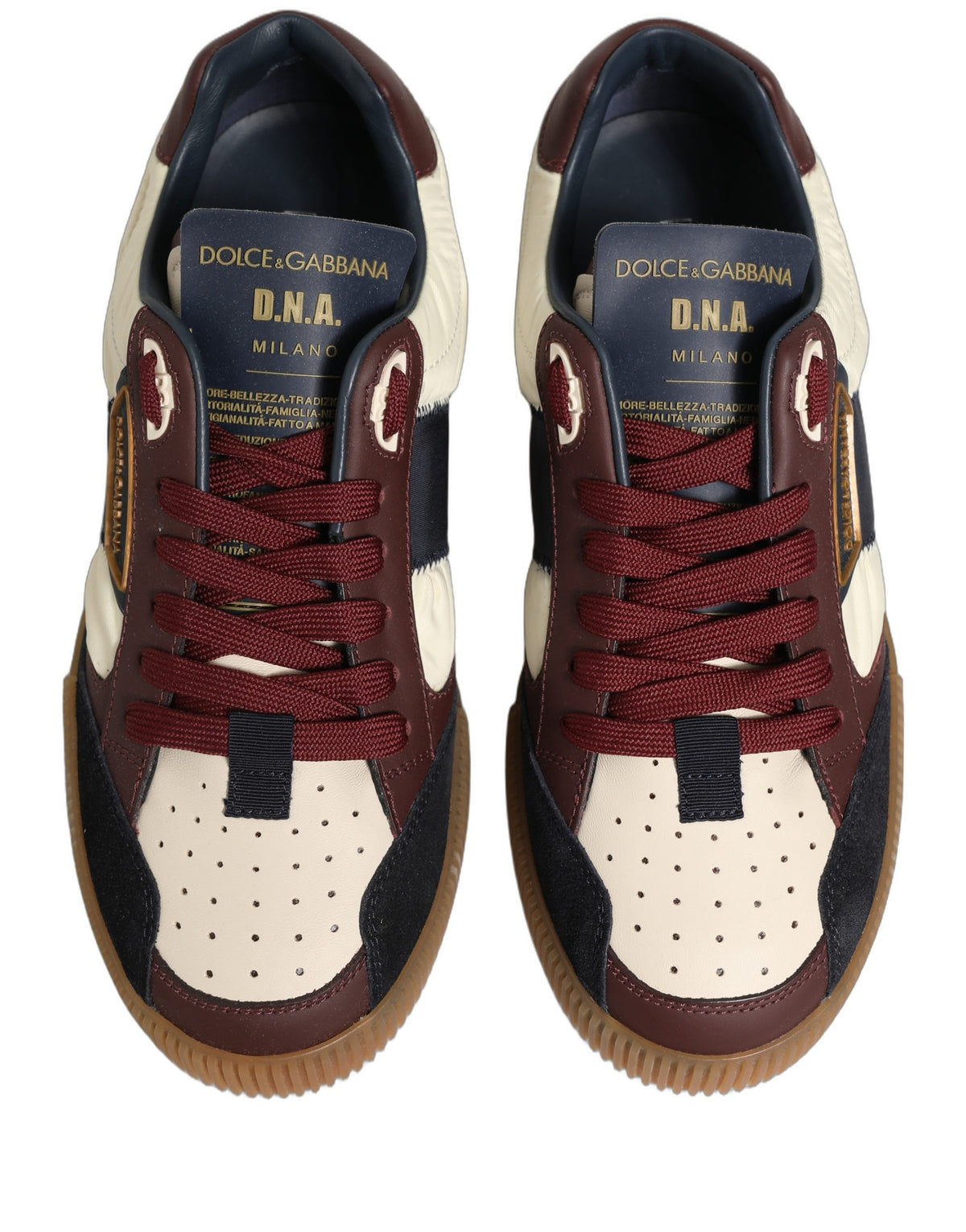 Dolce & Gabbana Multicolor Leather MIAMI Low Top Sneakers Shoes