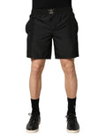 Dolce & Gabbana Black DG Logo Drawstring Beach Shorts Swimwear
