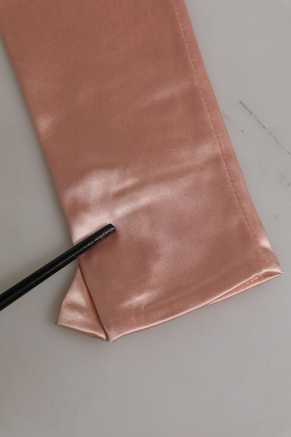 Dolce & Gabbana Pink Satin Long Opera Fingerless Gloves