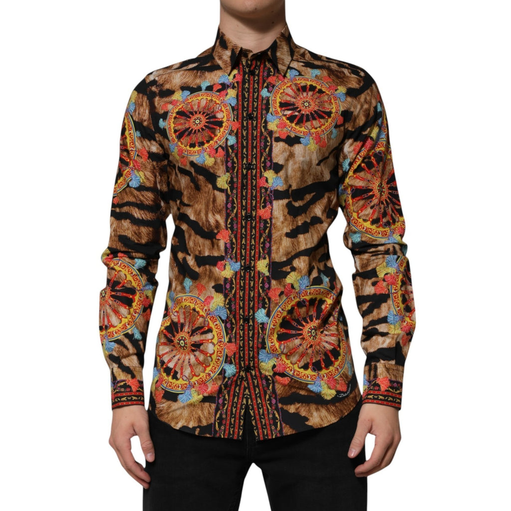 Dolce & Gabbana Cotton Tiger Carretto Long Sleeve Shirt