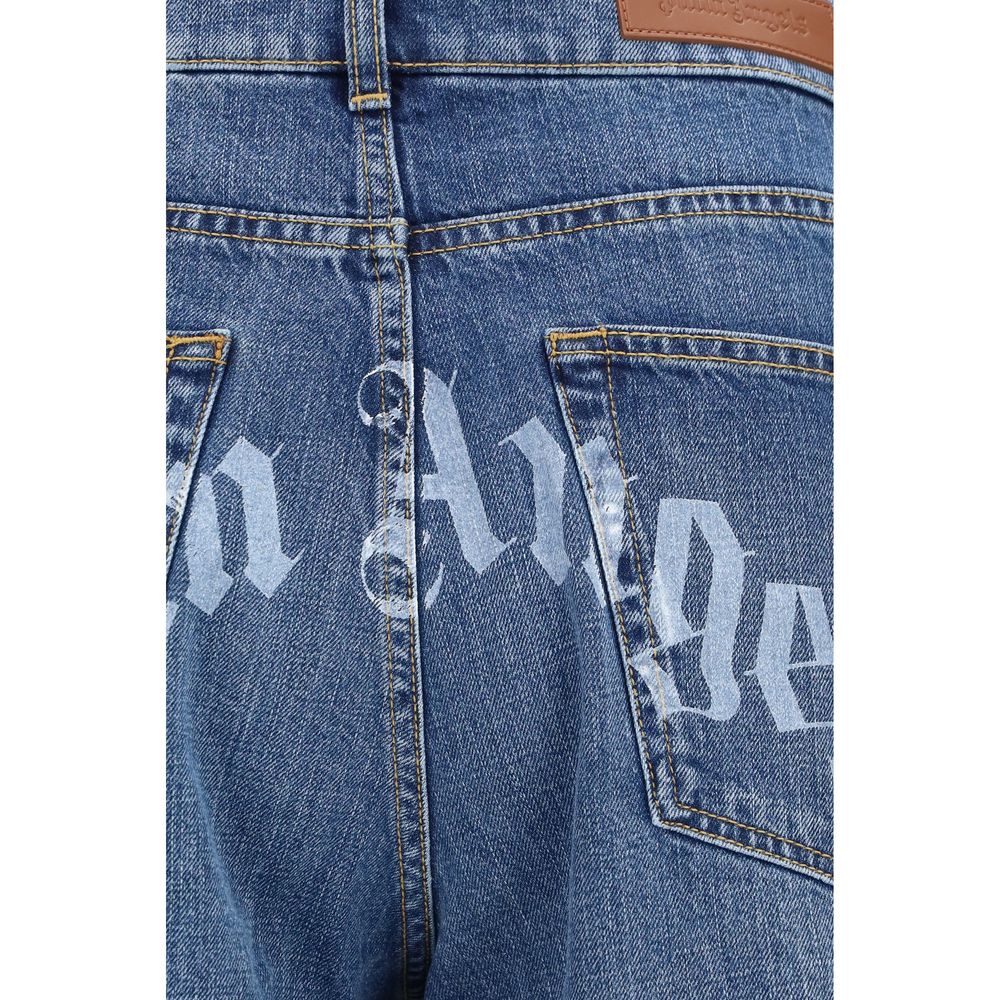 Palm Angels Blue Cotton Jeans Denim