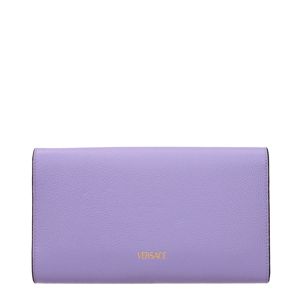 Versace Purple Leather Clutch Bag