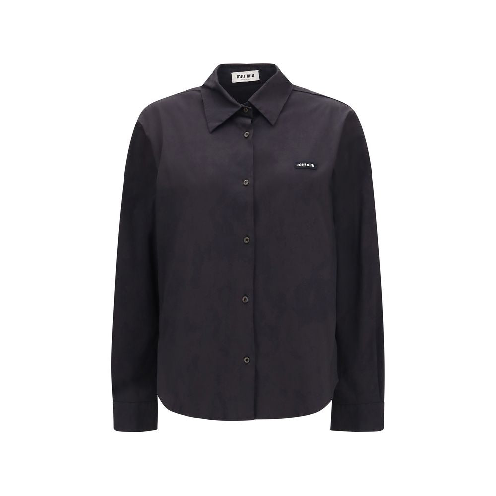 Miu Miu Black Cotton Dress Shirt