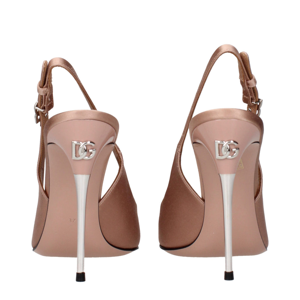 Dolce & Gabbana Beige Satin High Heel Pumps