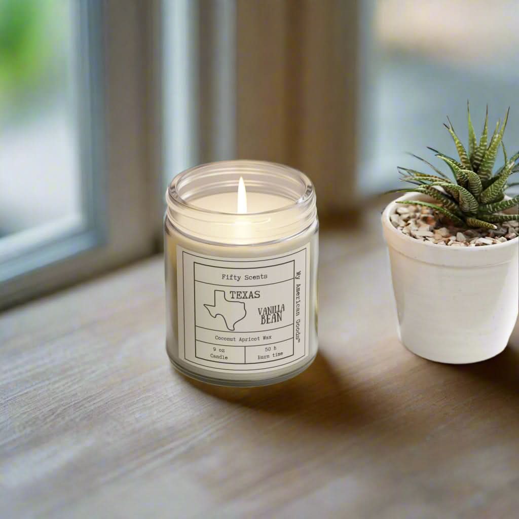 Texas - Vanilla Bean Scented Candle - Coconut Apricot Wax
